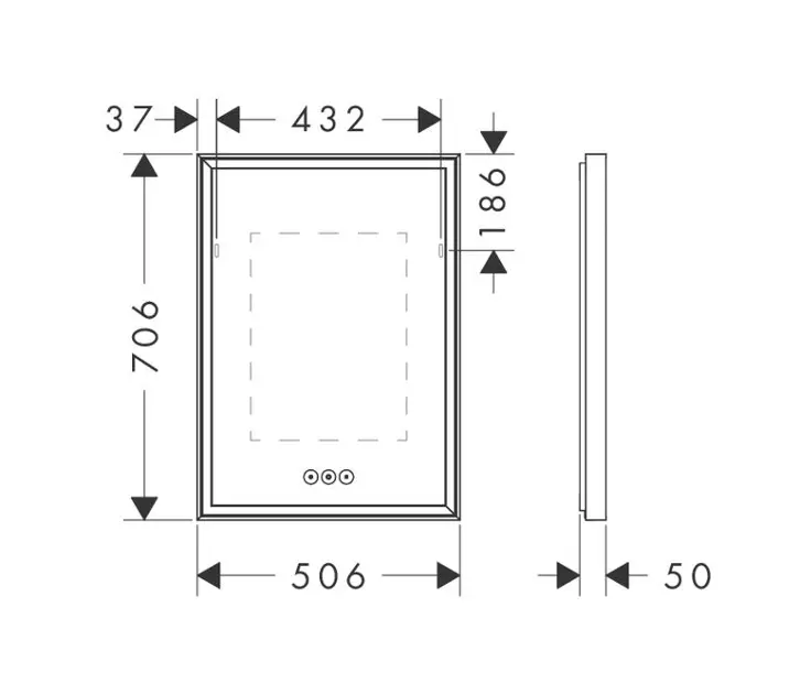 Hansgrohe - Xarita E - Tükör - 54989700 – 2. kép