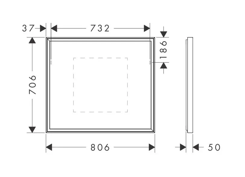 Hansgrohe - Xarita E - Tükör - 54996700 – 2. kép