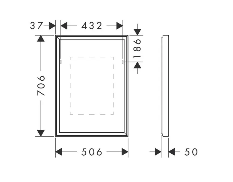 Hansgrohe - Xarita E - Tükör - 54998700 – 2. kép