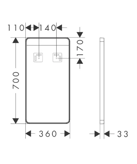 Hansgrohe - Xarita Lite Q - Tükör - 54955670 – 2. kép