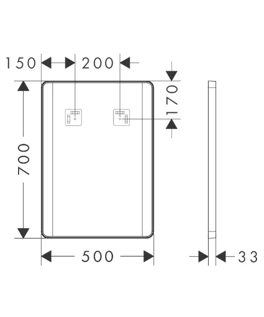 Hansgrohe - Xarita Lite Q - Tükör - 54961700 – 2. kép