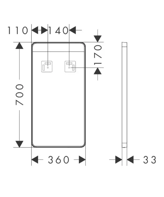 Hansgrohe - Xarita Lite Q - Tükör - 54968670 – 2. kép