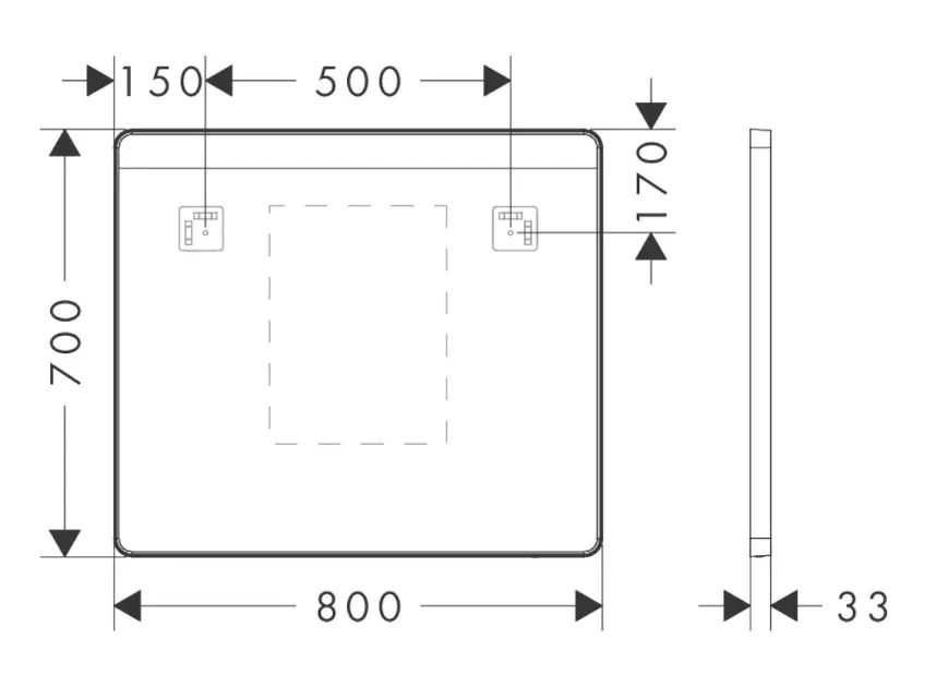 Hansgrohe - Xarita Lite Q - Tükör - 54971670 – 2. kép