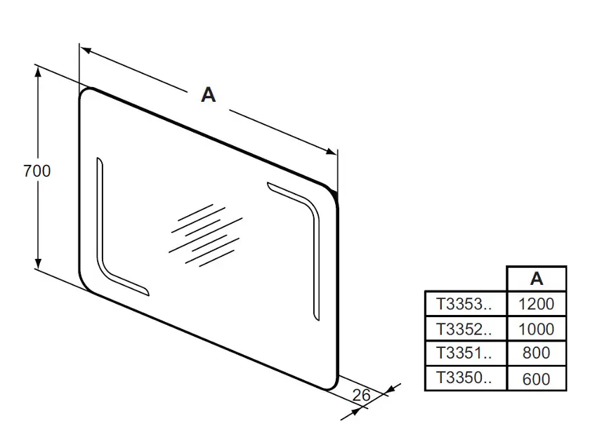 Ideal Standard - Mirror&Light - Tükör - T3350BH – 2. kép