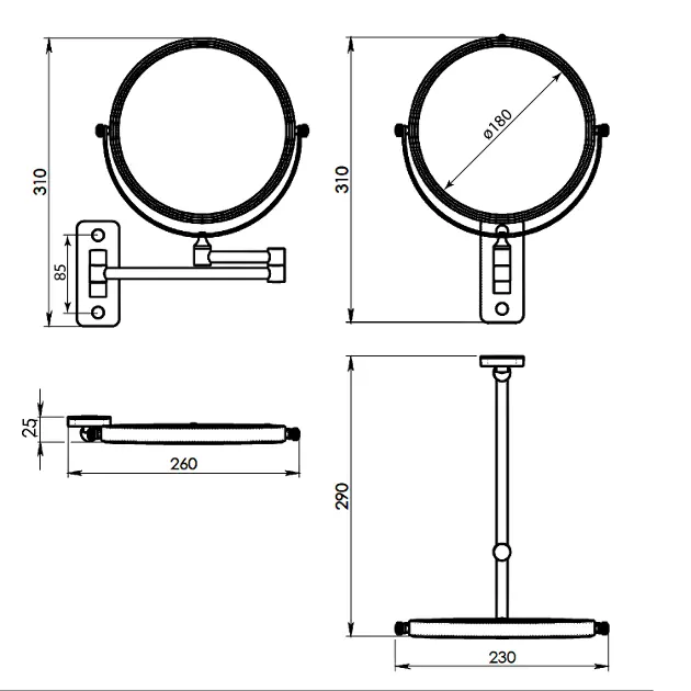 Sapho - Gedy Accessories - Tükör - CO202488 – 2. kép