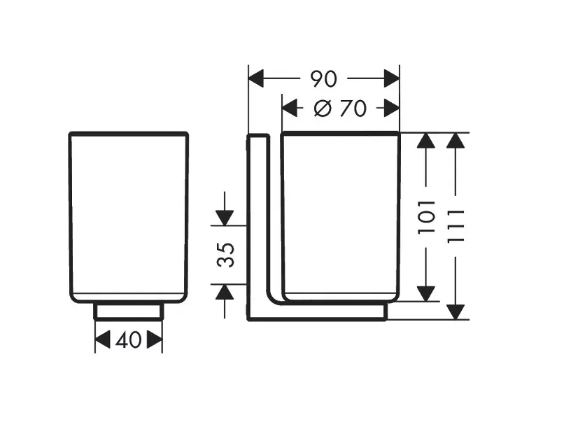 Axor - Universal Rectangular - Fogkefetartó - 42604000 – 2. kép
