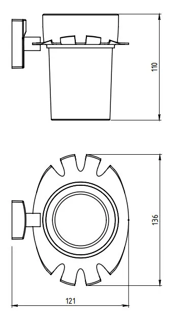 Novaservis - Metalia 12 - Fogkefetartó - 0249,0 – 2. kép