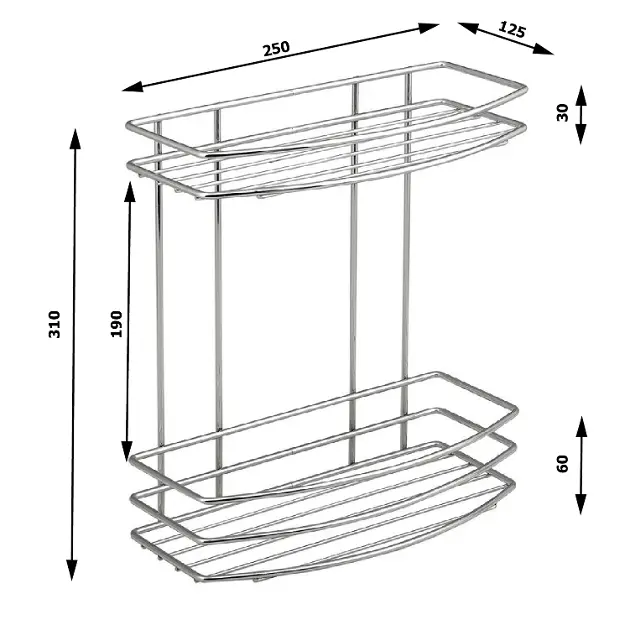 Aqualine - Chrom Line - Fürdőszobapolc - 37014 – 2. kép
