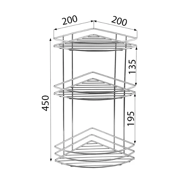 Aqualine - Chrom Line - Fürdőszobapolc - 37015 – 2. kép