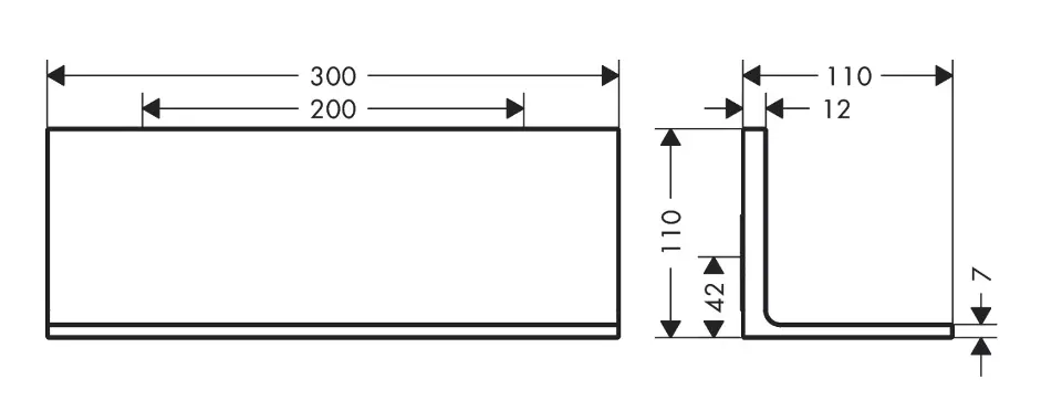 Axor - Universal Rectangular - Fürdőszobapolc - 42644000 – 2. kép