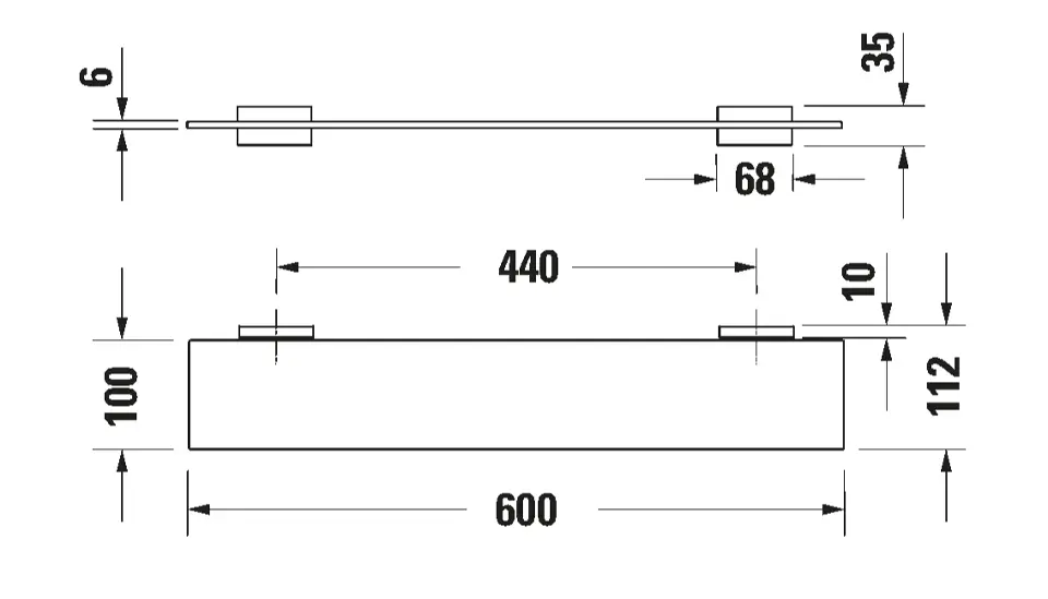 Duravit - Karree - Fürdőszobapolc - 0099501000 – 2. kép