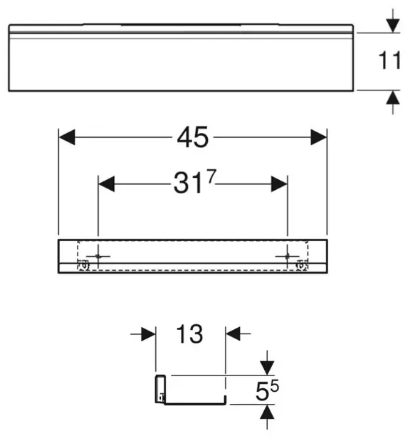 Geberit - Equipment and accessories - Fürdőszobapolc - 502.326.01.3 – 2. kép