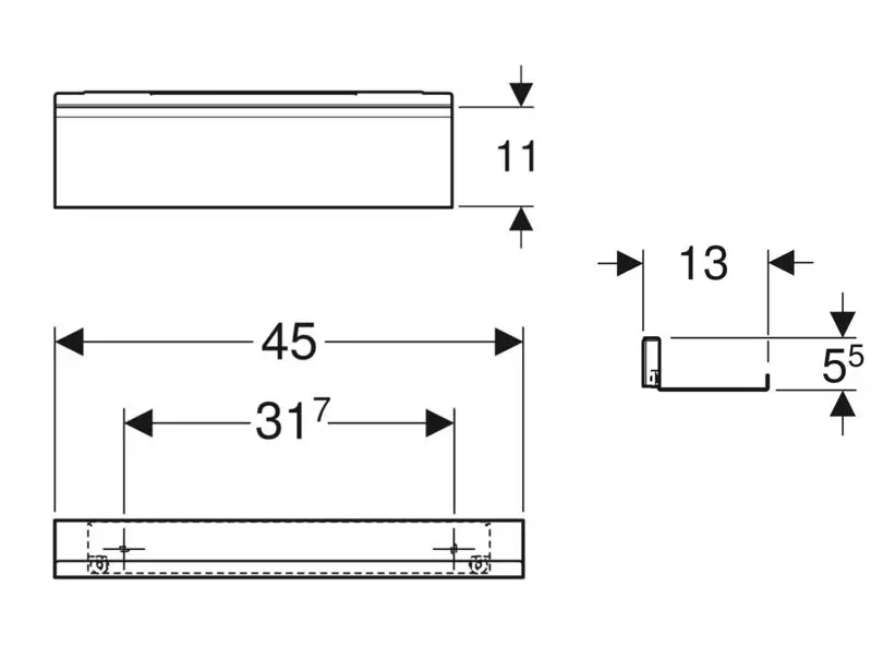 Geberit - Equipment and accessories - Fürdőszobapolc - 502.326.JK.1 – 2. kép