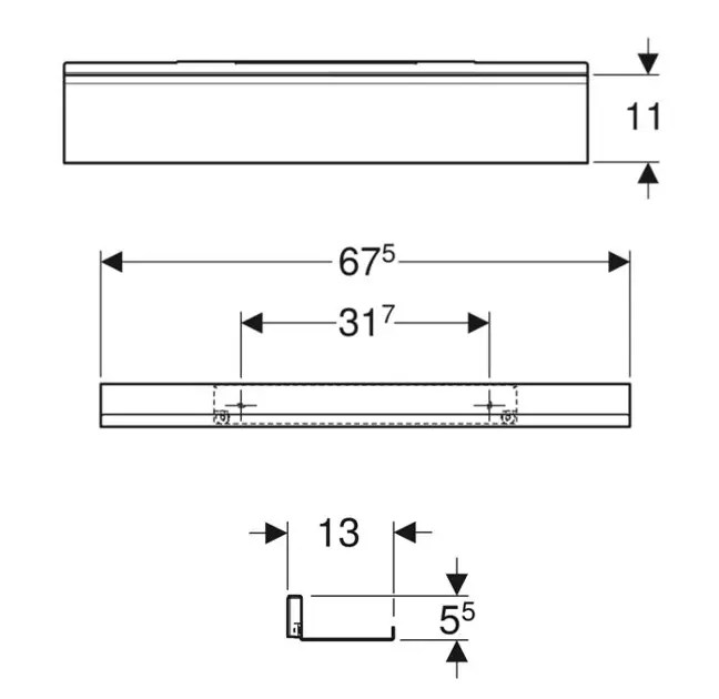 Geberit - Equipment and accessories - Fürdőszobapolc - 502.327.01.3 – 2. kép