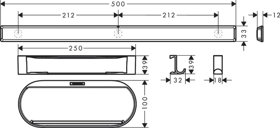 Hansgrohe - WallStoris - Fürdőszobapolc - 27967700 – 2. kép
