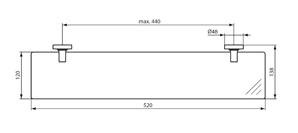 Ideal Standard - IOM - Fürdőszobapolc - A9124XG – 2. kép