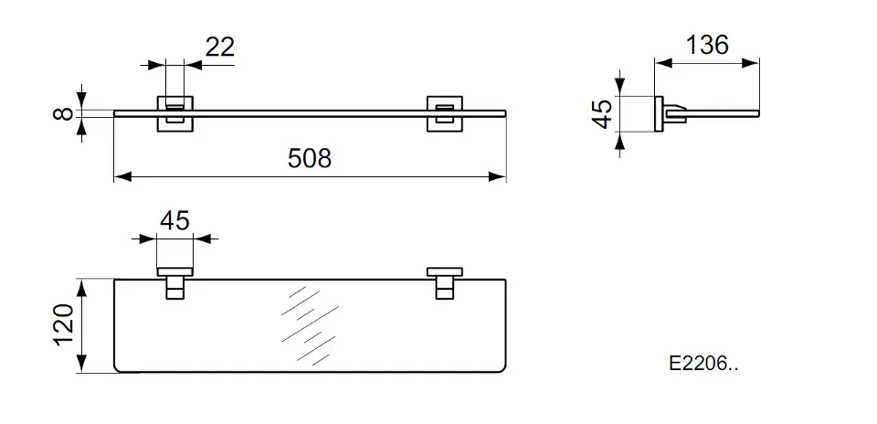 Ideal Standard - IOM Square - Fürdőszobapolc - E2206AA – 2. kép