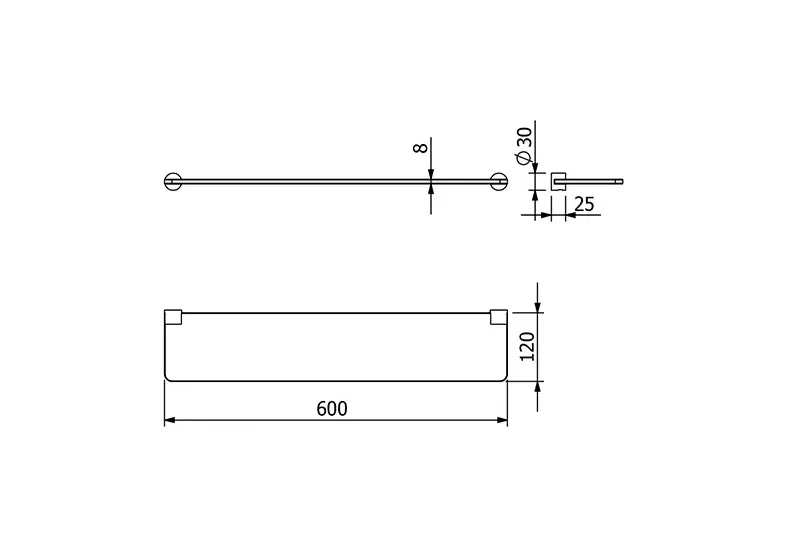 Kludi - Vela R - Fürdőszobapolc - 58973N2 – 2. kép