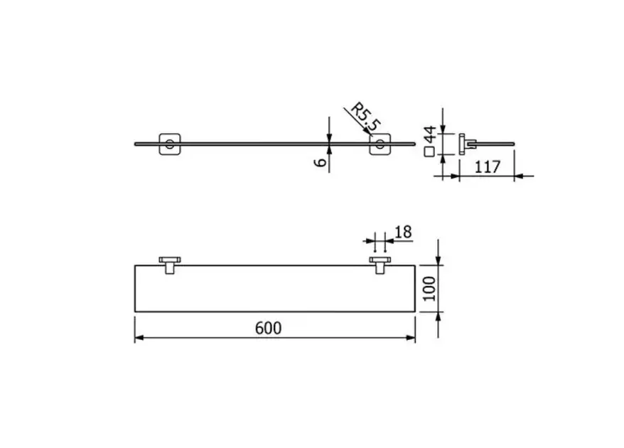Kludi - Vela S - Fürdőszobapolc - 25973N2 – 2. kép