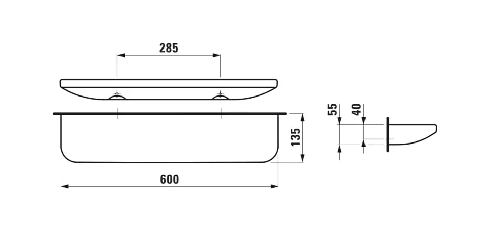 Laufen - Lua - Fürdőszobapolc - H8700820000001 – 2. kép