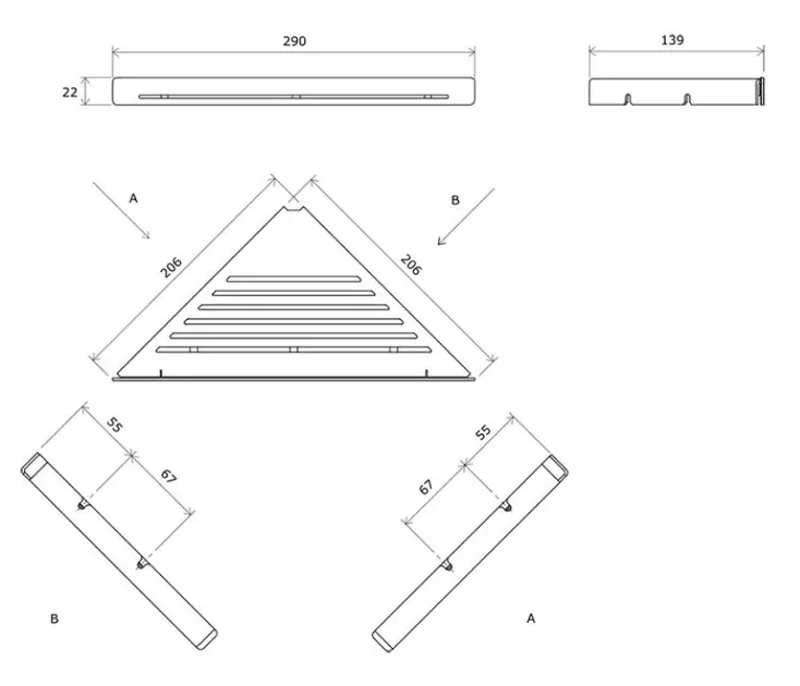 Ravak - Slim - Fürdőszobapolc - X07P652 – 2. kép