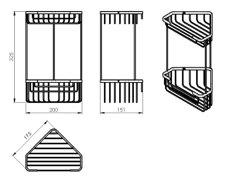 Sapho - Gedy Smart - Fürdőszobapolc - 2482-14 – 2. kép