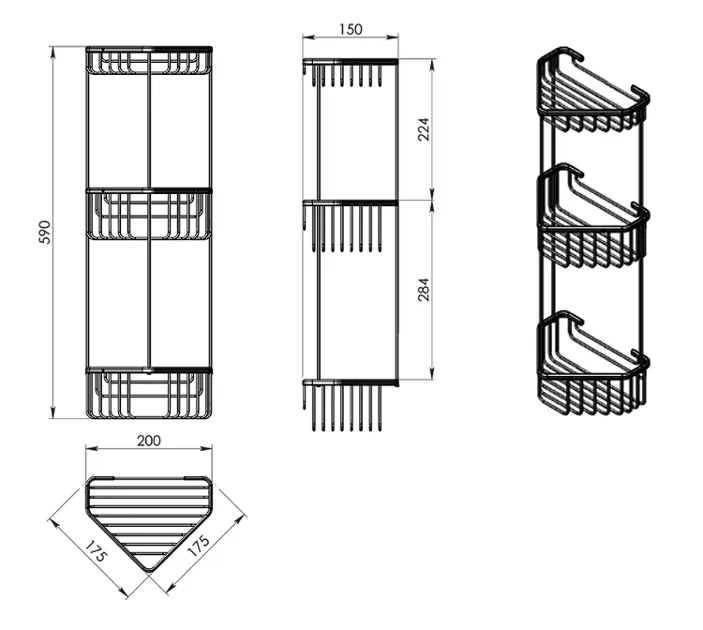 Sapho - Gedy Smart - Fürdőszobapolc - 2484 – 2. kép