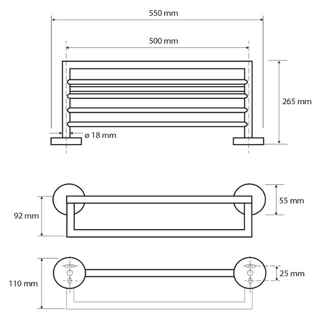 Sapho - X-Round - Fürdőszobapolc - XR421W – 2. kép