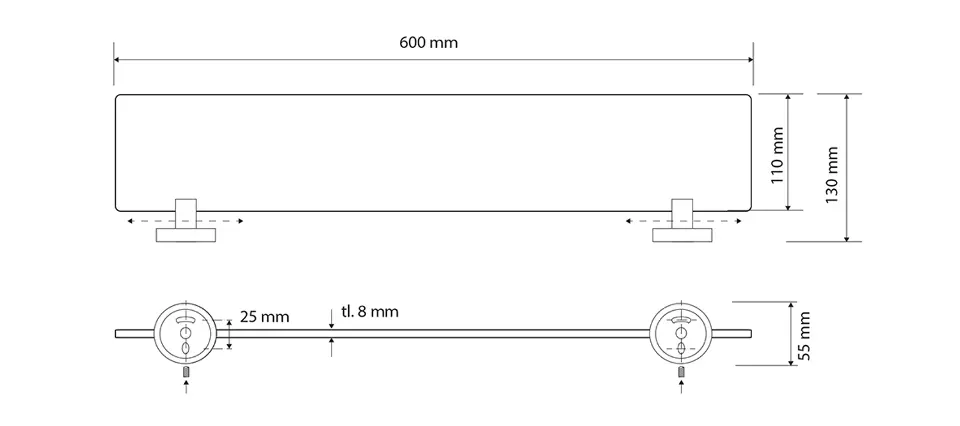 Sapho - X-Round - Fürdőszobapolc - XR609W – 2. kép