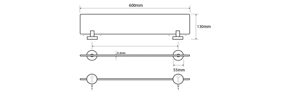 Sapho - X-STEEL - Fürdőszobapolc - XS601 – 2. kép