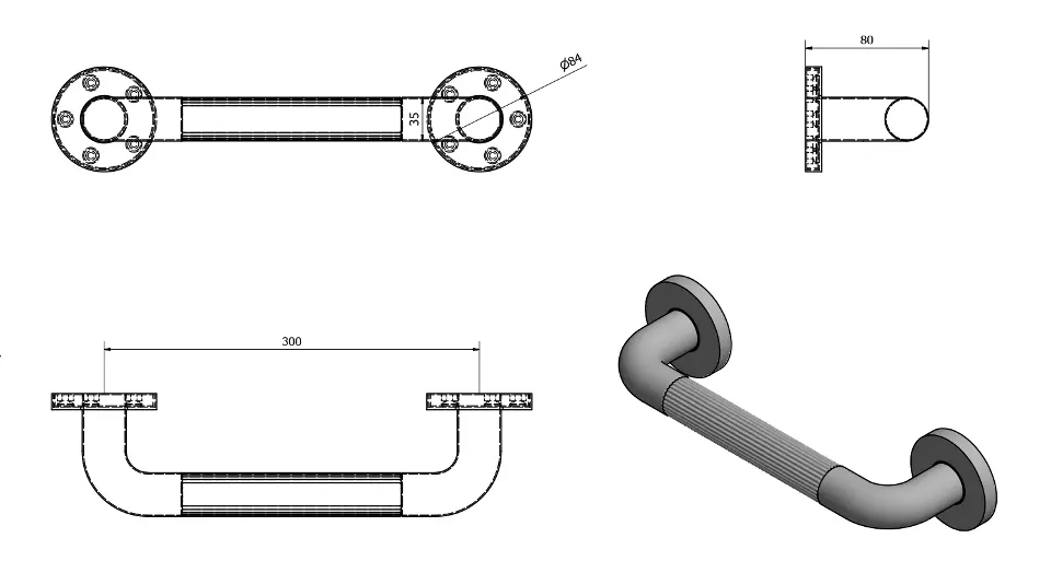 Aqualine - Equipment and accessories - Kapaszkodó - MD156 – 2. kép