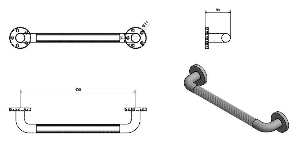 Aqualine - Equipment and accessories - Kapaszkodó - MD240 – 2. kép