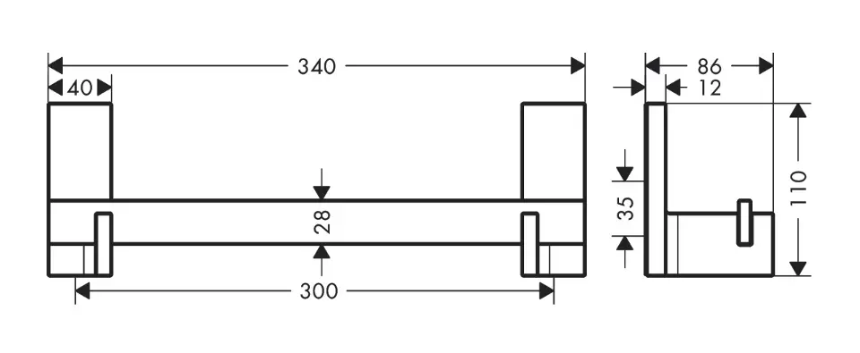 Axor - Universal Rectangular - Kapaszkodó - 42613000 – 2. kép
