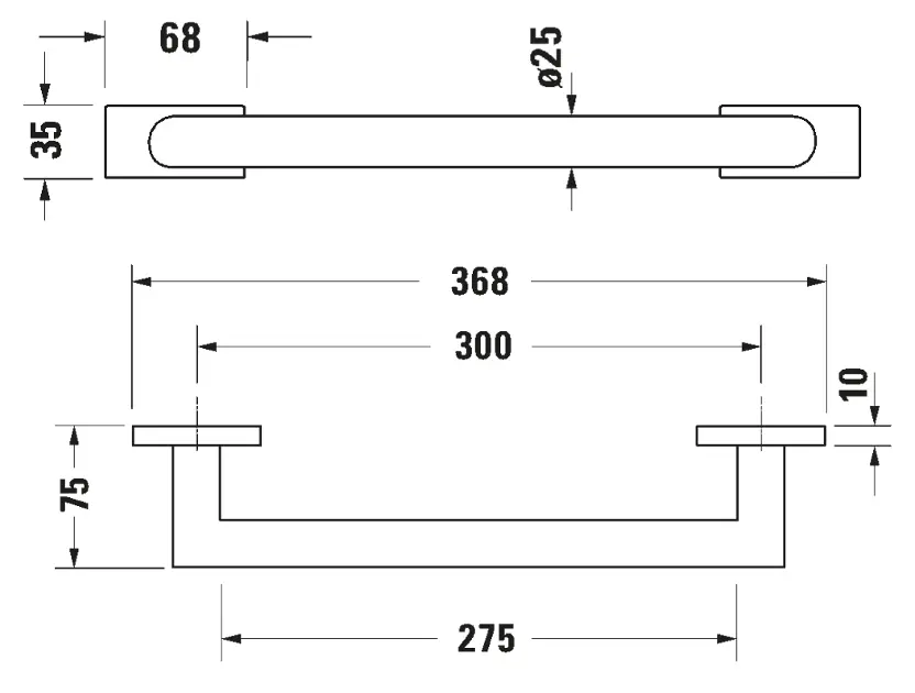 Duravit - Karree - Kapaszkodó - 0099631000 – 2. kép