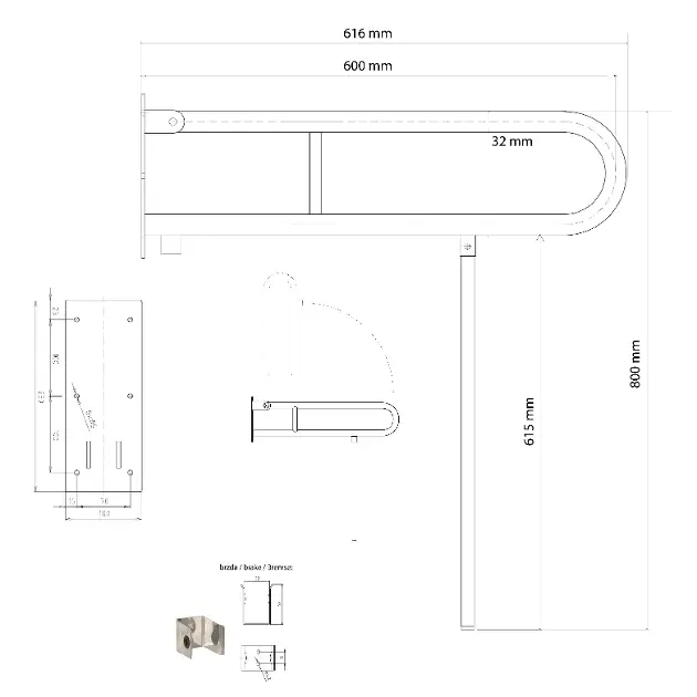 Sapho - Bathroom furnishings - Kapaszkodó - XH521 – 2. kép