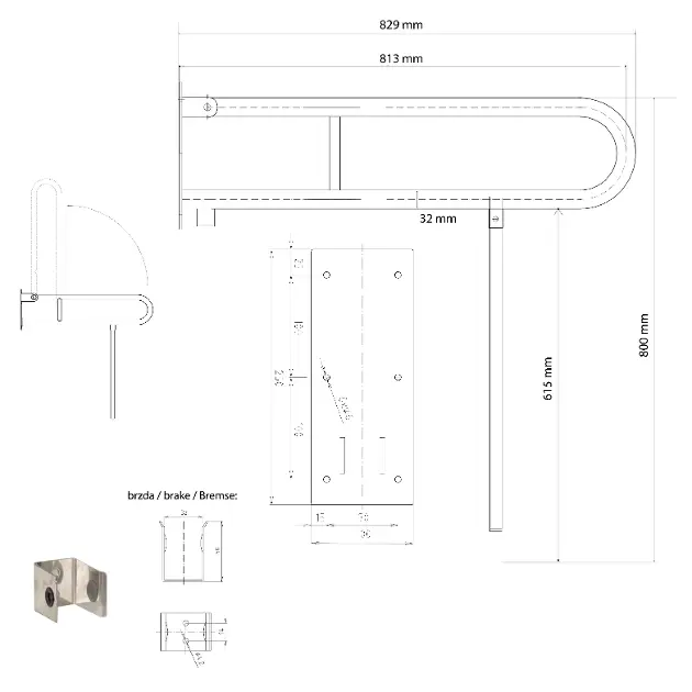 Sapho - Bathroom furnishings - Kapaszkodó - XH523 – 2. kép