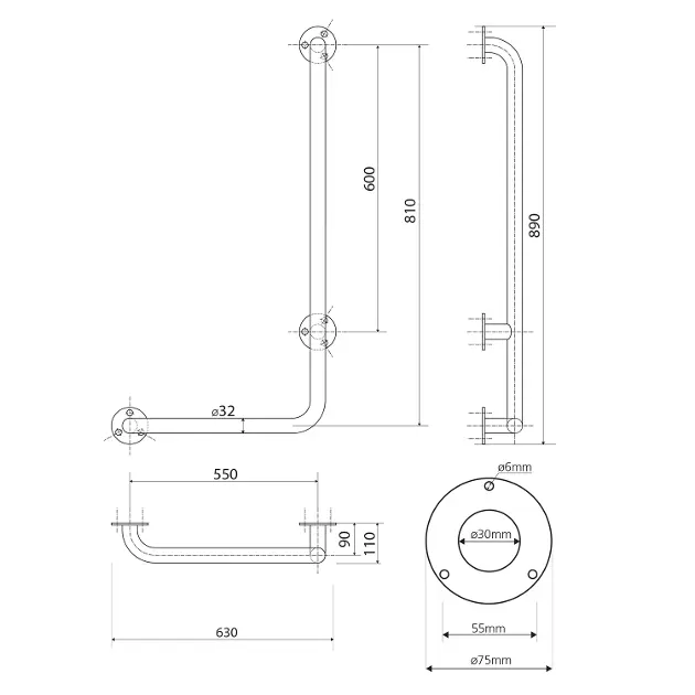 Sapho - Bathroom furnishings - Kapaszkodó - XH524 – 2. kép