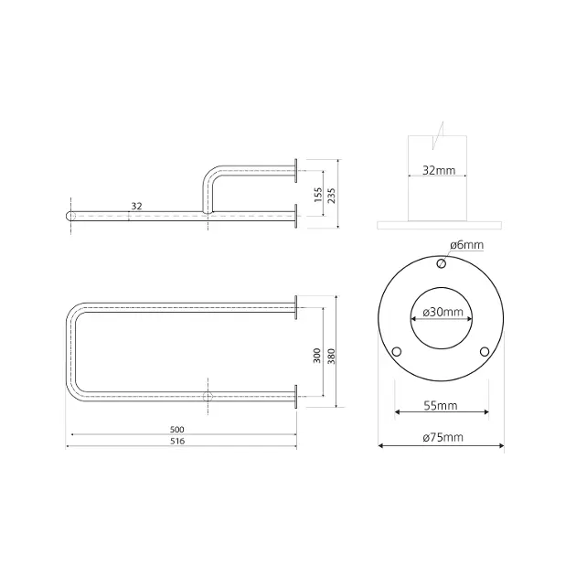 Sapho - Bathroom furnishings - Kapaszkodó - XH534W – 2. kép