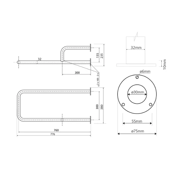 Sapho - Bathroom furnishings - Kapaszkodó - XH536W – 2. kép