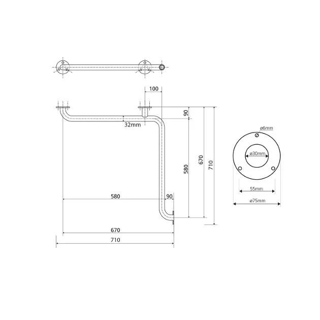 Sapho - Bathroom furnishings - Kapaszkodó - XH544W – 2. kép