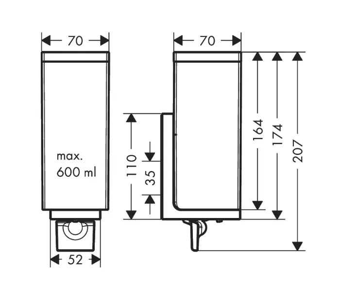 Axor - Universal Rectangular - Szappanadagoló - 42610000 – 2. kép