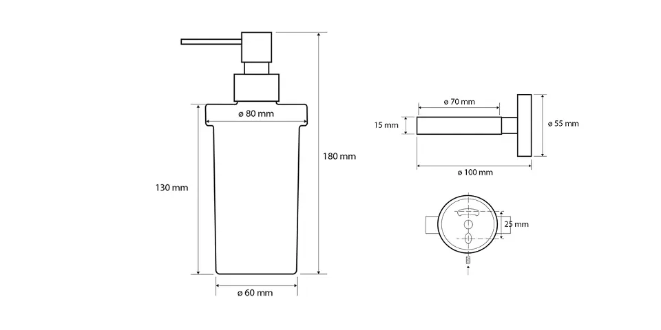 Sapho - X-Round - Szappanadagoló - XR101B – 2. kép