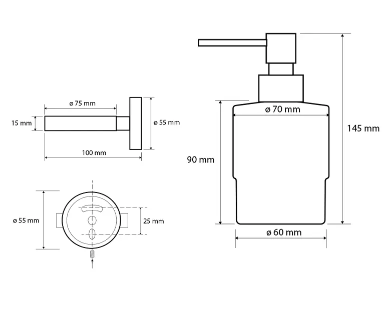 Sapho - X-Round - Szappanadagoló - XR103W – 2. kép