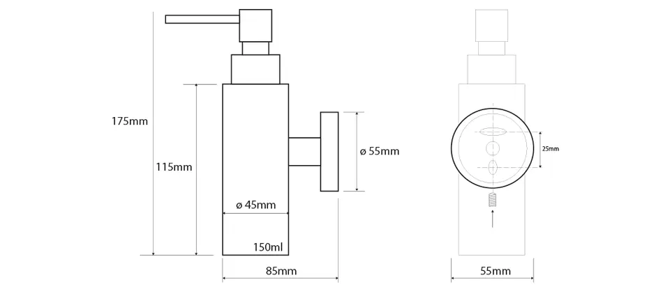 Sapho - X-STEEL - Szappanadagoló - XS100 – 2. kép