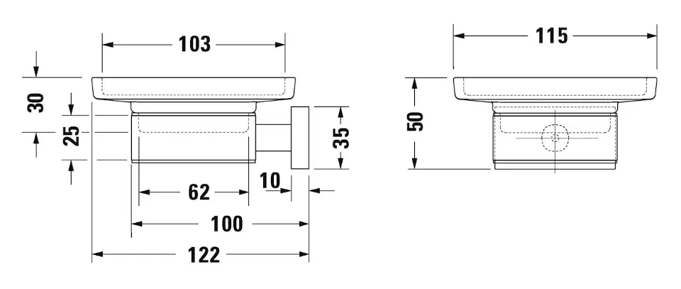 Duravit - Karree - Szappantartó - 0099521000 – 2. kép
