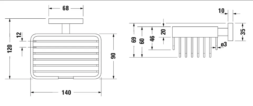 Duravit - Karree - Szappantartó - 0099531000 – 2. kép