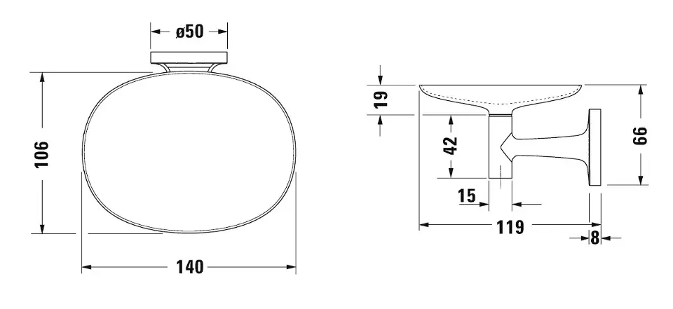 Duravit - Starck T - Szappantartó - 0099331000 – 2. kép