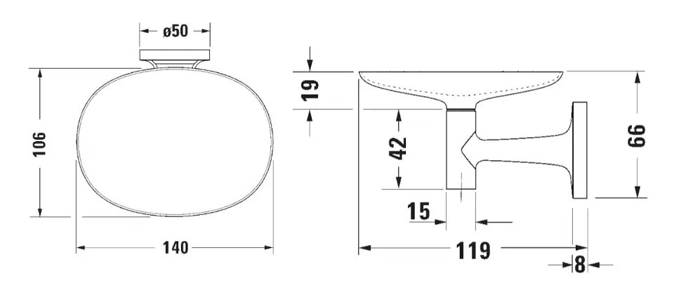 Duravit - Starck T - Szappantartó - 0099333400 – 2. kép