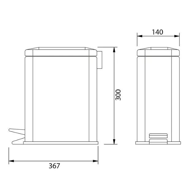 Aqualine - Simple Line - Szemetes - GAQ005 – 2. kép