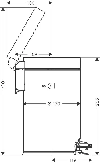Hansgrohe - AddStoris - Szemetes - 41775700 – 2. kép